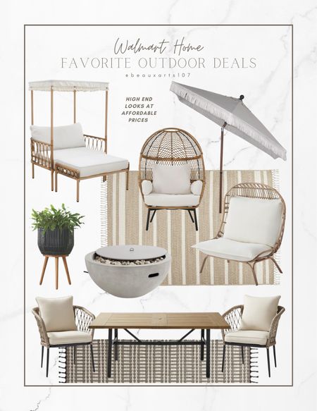 High end look for your outdoor spaces at affordable prices! 

Outdoor fringe umbrella, outdoor rug, egg chair, lounge set, outdoor dining table, outdoor fire pit, outdoor planters and more 

#LTKsalealert #LTKSeasonal #LTKFind