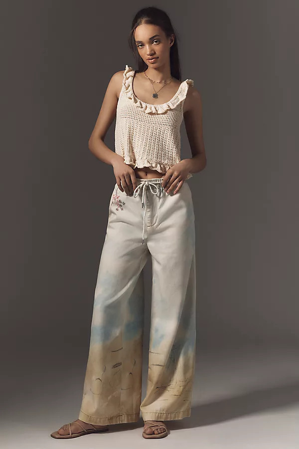 Pull-On High-Rise Wide-Leg Jeans | Anthropologie (US)