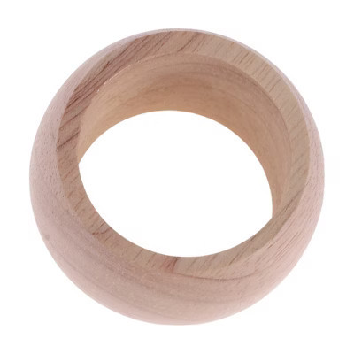 Unique Bargains Napkin Rings Round Wood 1 Pc Beige | Target