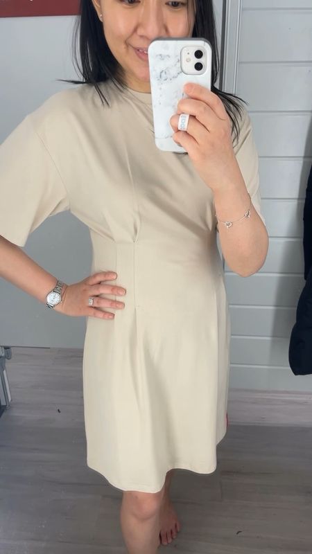 Love a good stretchy tee shirt dress and this one is on final sale at a great price. I took size P. I also got it in black on Theory Outlet's website (linked) before my size sold out. 

#LTKSpringSale #LTKover40 #LTKsalealert