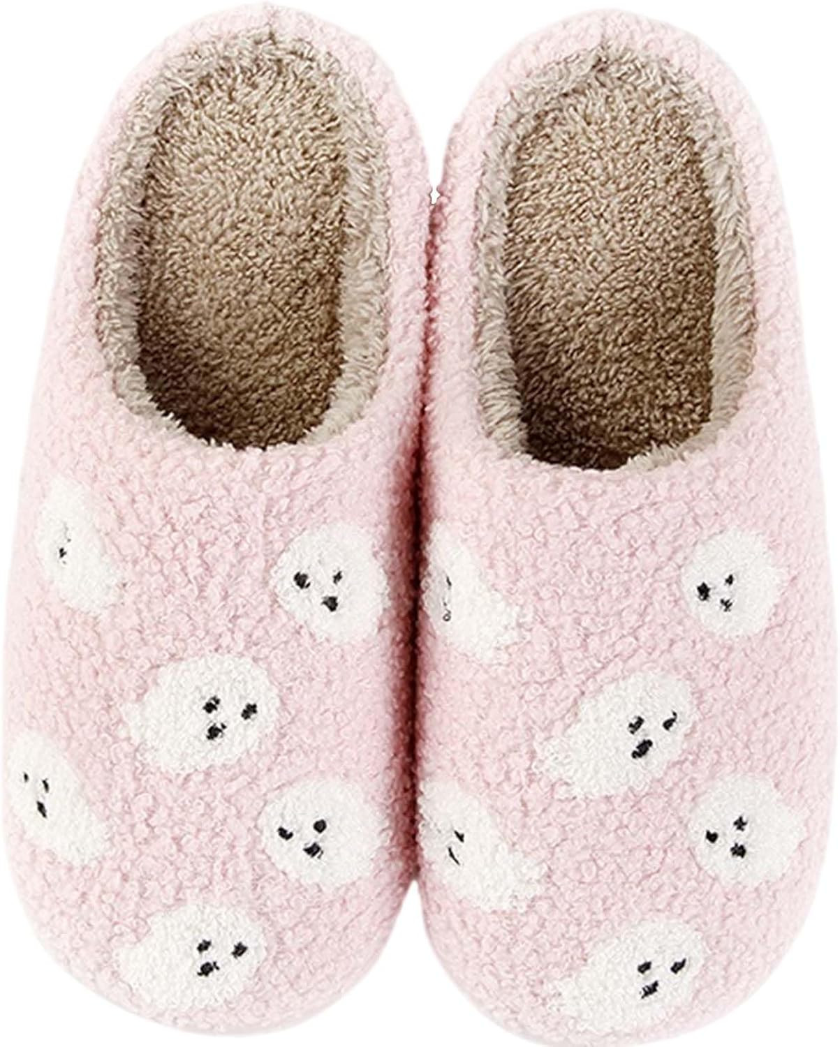 Womens Mens Slippers Memory Foam Plush Fluffy Warm Lined slippers Indoor Outdoor House Winter Slippers | Amazon (US)