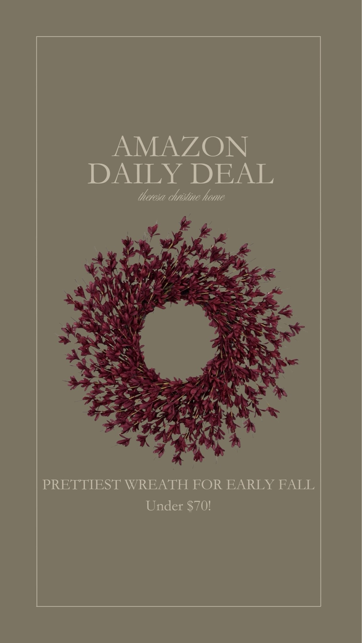 The prettiest fall wreath for early fall musings. 🍂🤭 It’s an Amazon home find and it’s just beautiful!