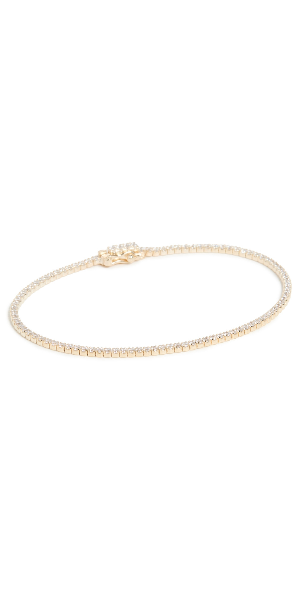 By Adina Eden Classic Thin Tennis Bracelet Gold One Size | Shopbop