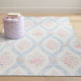 LoveShackFancy Rose Trellis Washable Rug | Pottery Barn Teen