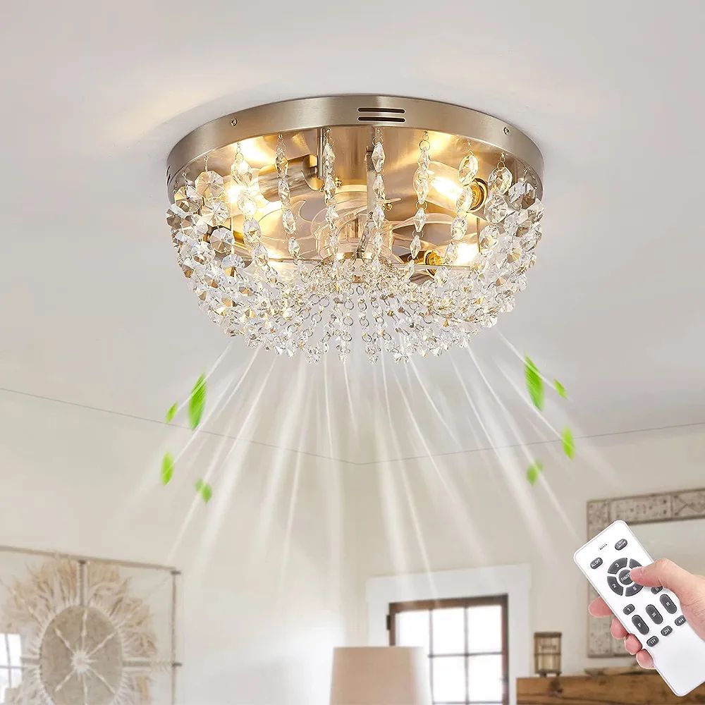 Ceiling Fan with Light Flush Mount Modern, Small Low Profile Boho Ceiling Fan with Light Remote C... | Amazon (US)