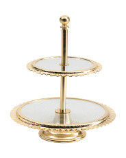 2 Tiered Gold Tone Stand | TJ Maxx