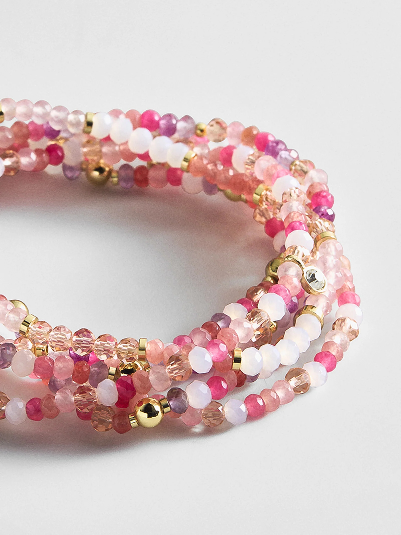 Indya Semi-Precious Layered Bracelet Set - Pink Multi | BaubleBar