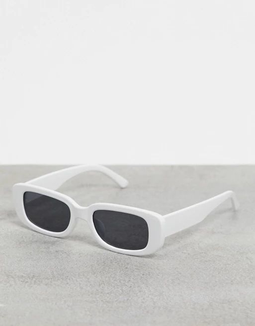 SVNX angular framed sunglasses in white | ASOS (Global)