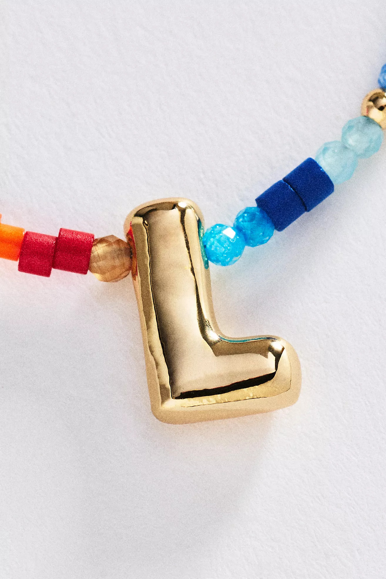 Mini Beaded Bubble Initial Necklace | Anthropologie (US)