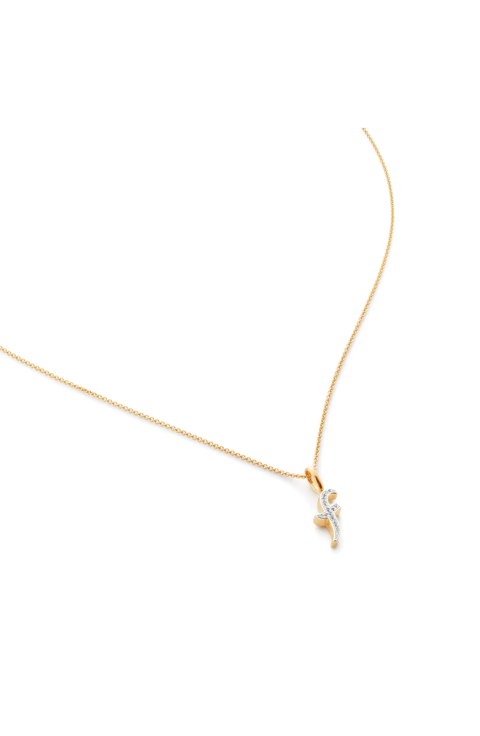 Monica Vinader Diamond Alphabet Pendant Necklace | Nordstrom | Nordstrom