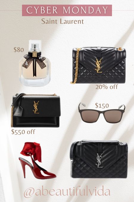 YSL saint laurent cyber Monday sale // holiday style // gift guide
Designer handbag// sunglasses// heels // perfume parfum

#LTKCyberweek #LTKsalealert #LTKitbag