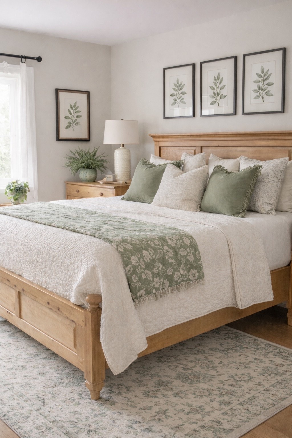 simple neutrals + soft sage always make a bedroom feel calm and refreshed 🤍
linking a few pieces to recreate this look
#SoftHostingCollection 

#LTKHome #LTKOver40 #LTKSeasonal