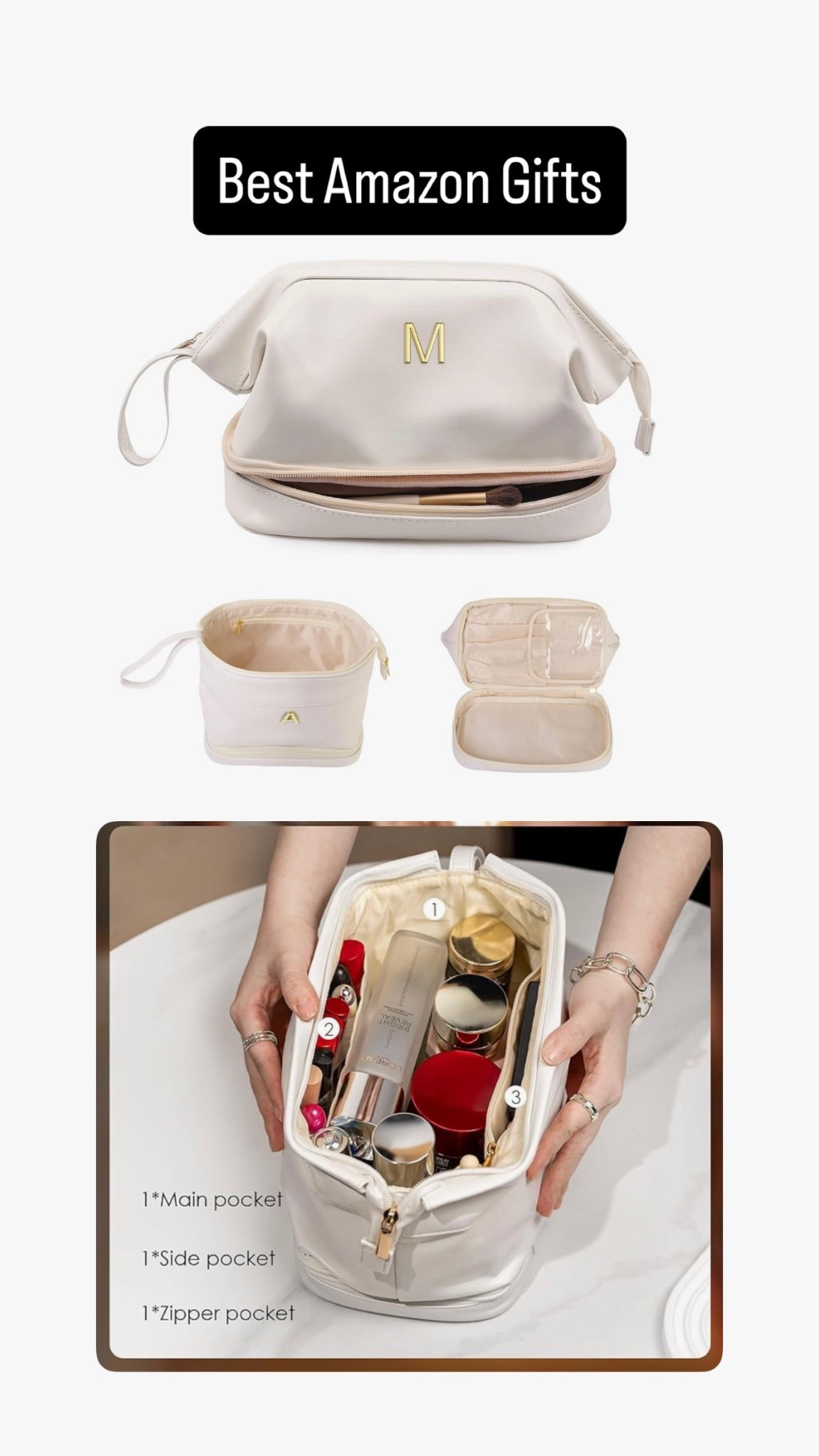 I have gifted so many friends this makeup bag! It’s a great size and love that it has the bottom zippered pouch too! And it’s personalized- several color options too 
Great teen girl gifts / gifts for women under $50 / beauty gifts 

#LTKHoliday #LTKBeauty #LTKGiftGuide