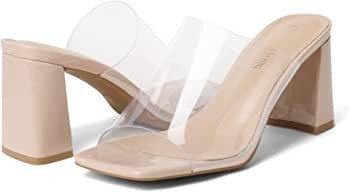 DREAM PAIRS High Chunky Block Heels for Women Square Toe Heels Cute Slip-on Mules Shoes Open Toe ... | Amazon (US)