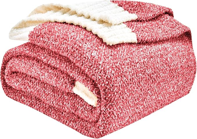 CozeCube Super Soft Fullfy Microfiber Reversible Knitted Blankets, Warm Cozy Fuzzy Plush Throw, C... | Amazon (US)