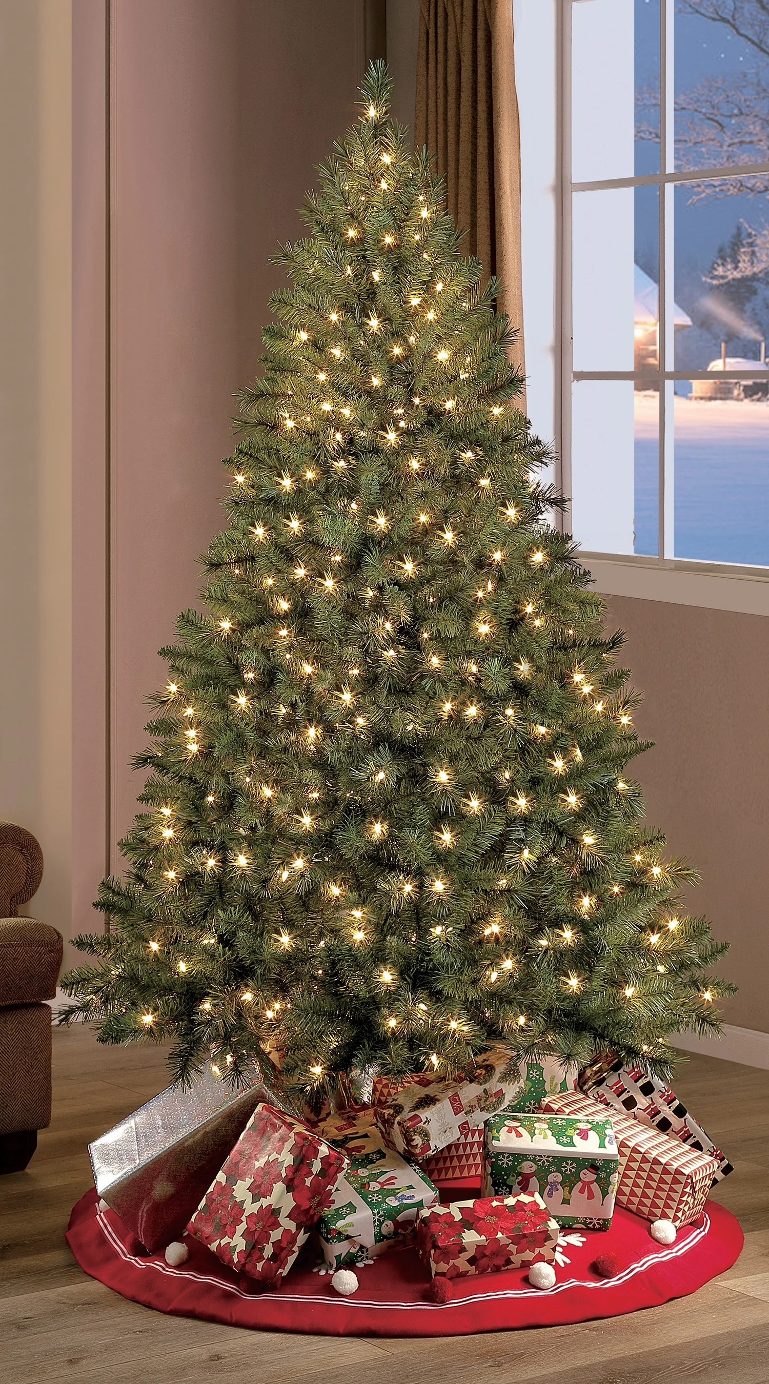 Holiday Time Pre-Lit Arlington Christmas Tree with 350 Clear Mini Lights, 6.5' | Walmart (US)