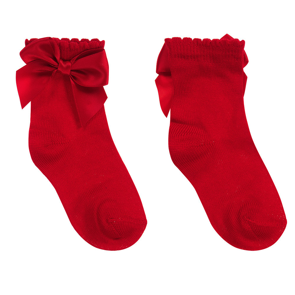 Girls Red Cotton Socks | Childrensalon