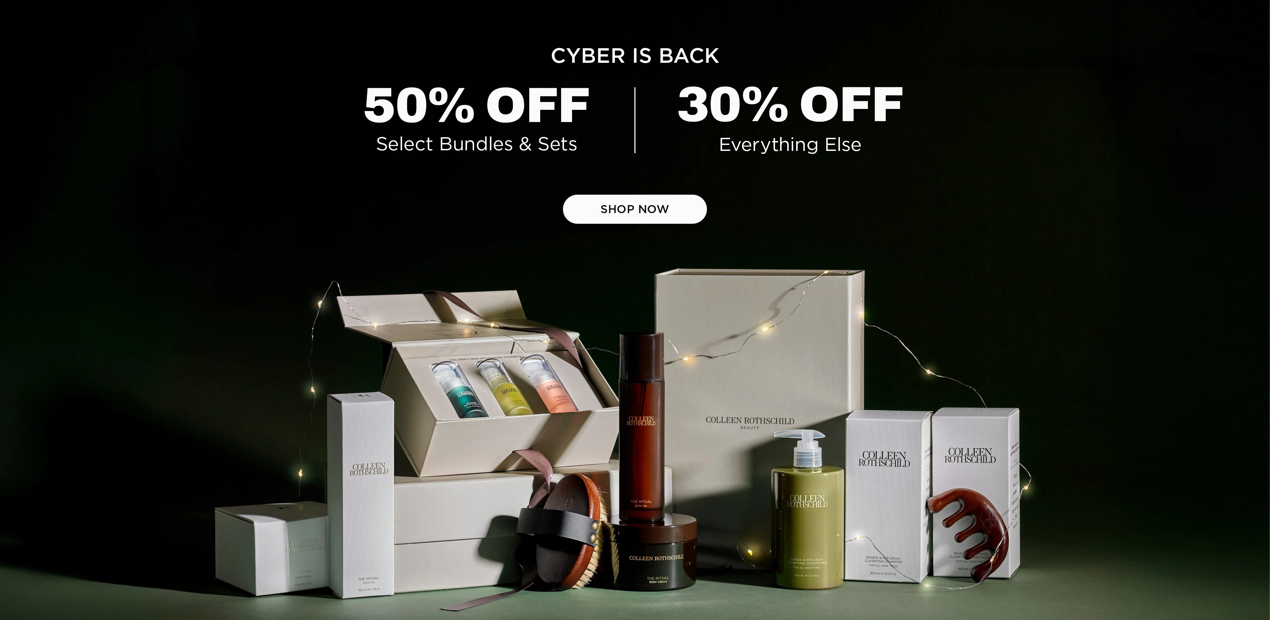 CYBER IS BACK  UP TO 50% OFF  No code needed. | Colleen Rothschild Beauty