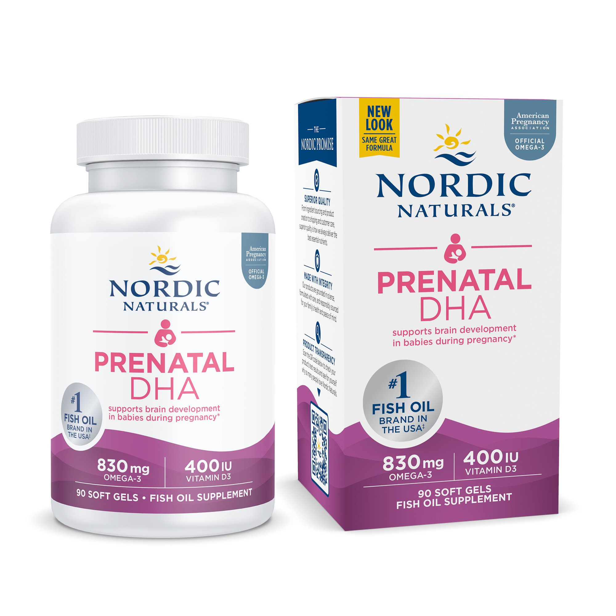Nordic Naturals Prenatal DHA Softgels, Unflavored, 830 mg, Non-GMO, 90 Ct | Walmart (US)