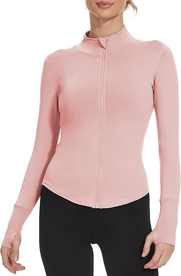 Locachy Women's Full Zip Lightweight Athletic Workout Jacket Slim Fit Sports Running Yoga Sportwe... | Amazon (US)