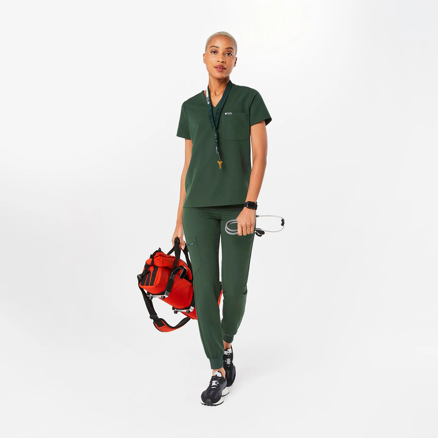 Women's Catarina One-Pocket Scrub Top™ - British Racing Green · FIGS | FIGS