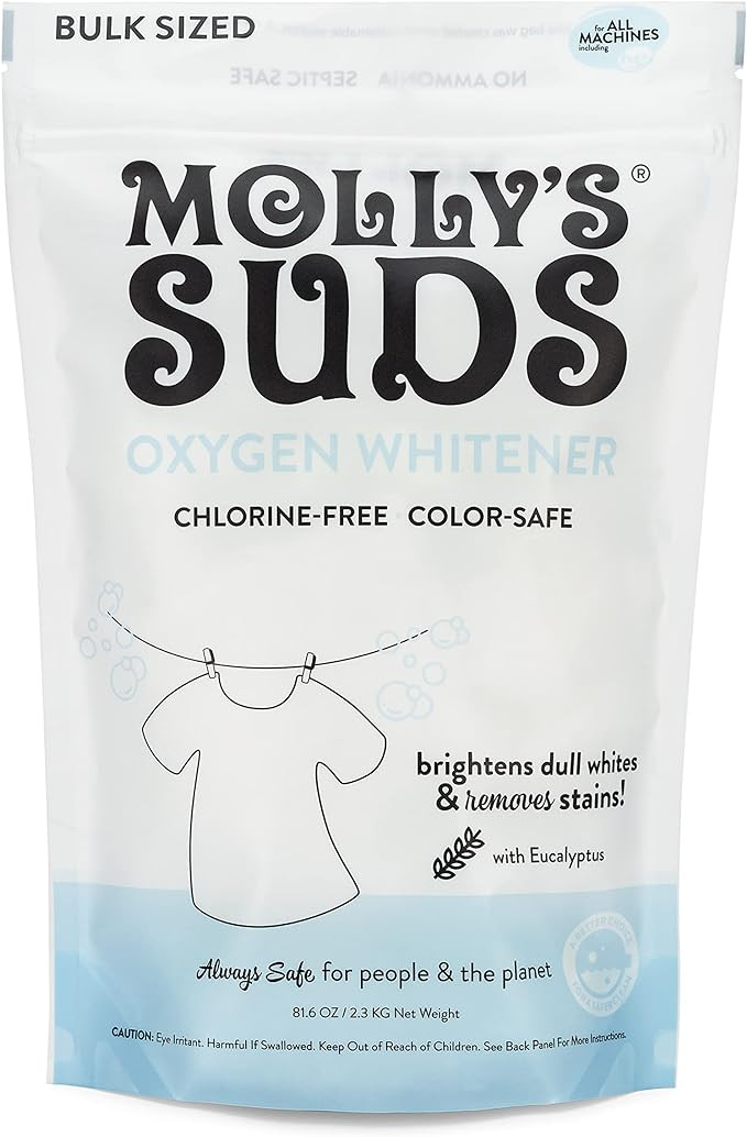 Molly's Suds Natural Oxygen Whitener | Natural Bleach Alternative, Plant-Derived Ingredients | Wh... | Amazon (US)