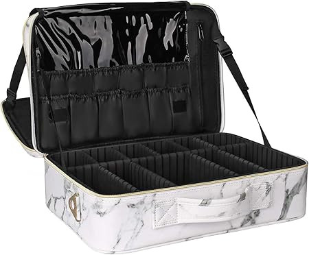 Relavel Makeup Bag Travel Makeup Train Case 13.8 inches Large Cosmetic Case Professional Portable... | Amazon (US)