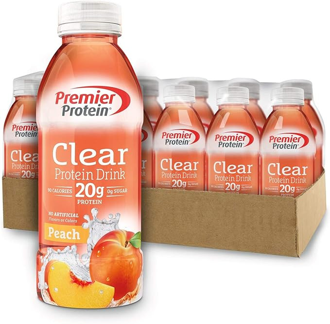 Premier Protein Premier Clear Protein Drink Peach (12/16.9 Fl Oz Net Wt 202.8 ), 202.8 Fl Oz | Amazon (US)