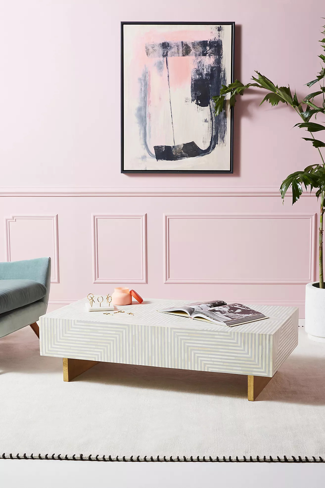 Savi Striped Inlay Coffee Table | Anthropologie (US)