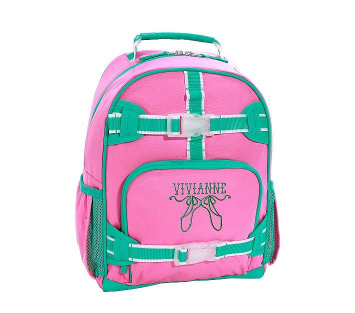 Mackenzie Solid Pink With Green Trim Backpacks | Pottery Barn Kids