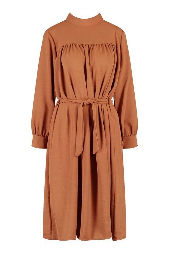 High Neck Smock Midi Dress | Boohoo.com (US & CA)