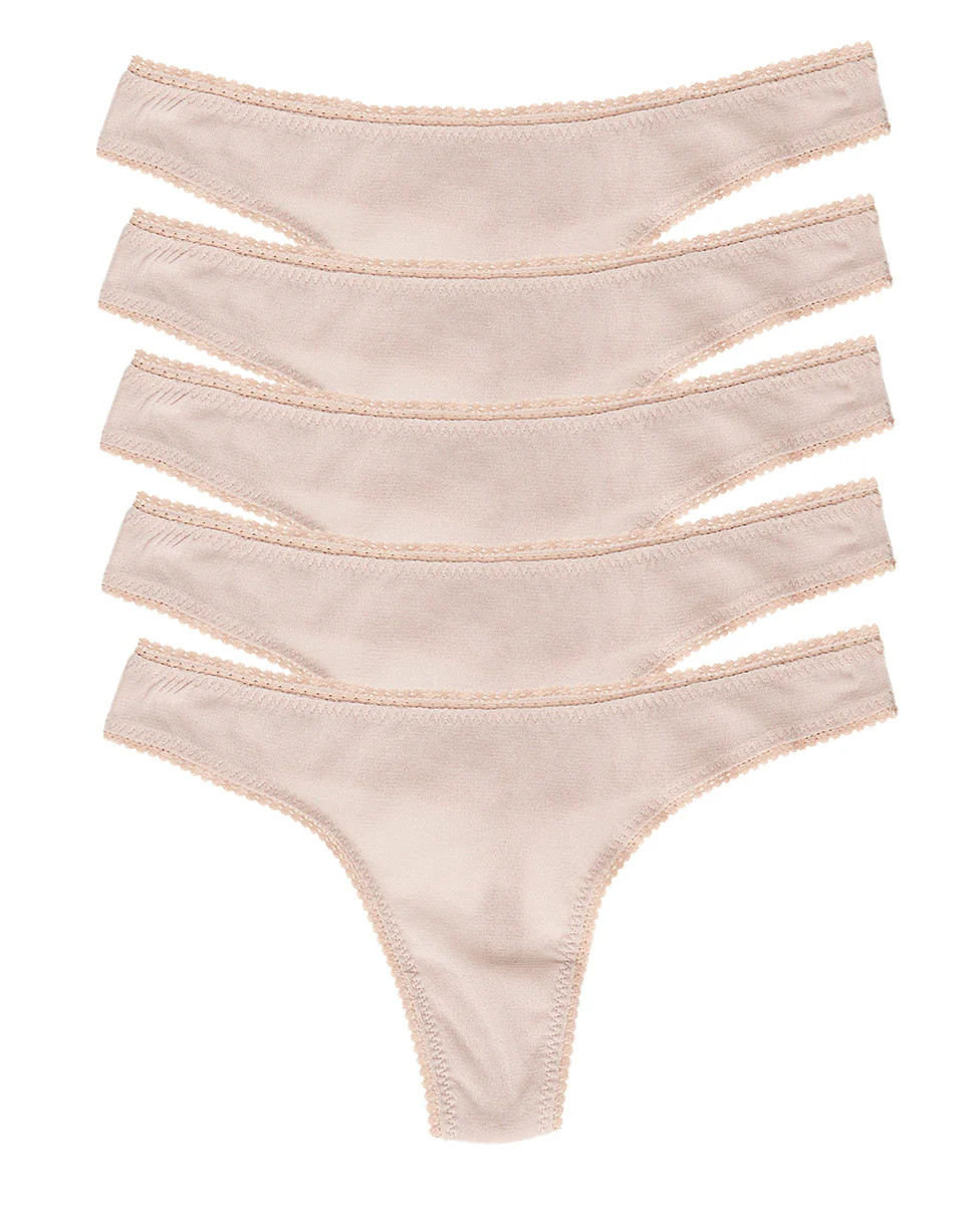 Gossamer Mesh Hip G Thong Underwear 5 Pack - Champagne | On Gossamer