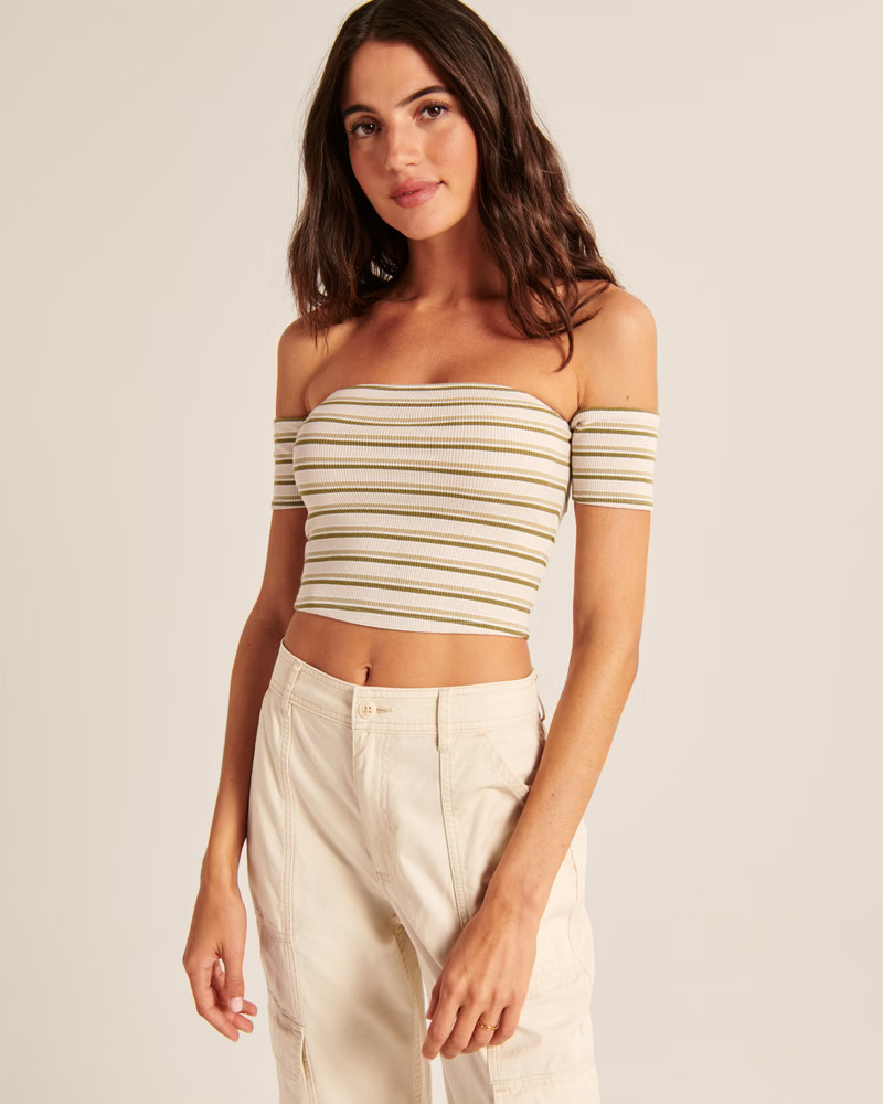 Off-The-Shoulder Cropped Tank | Abercrombie & Fitch (US)
