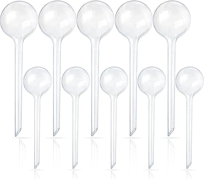 10 Pcs Clear Plant Watering Globes,Plastic Self-Watering Bulbs,Flower Automatic Watering Device,G... | Amazon (US)