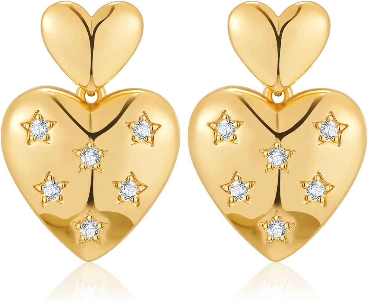 Gold Teardrop Filigree Earrings Gold Teardrop Earrings Gold Heart Earrings Gold Dangle Earrings F... | Amazon (US)