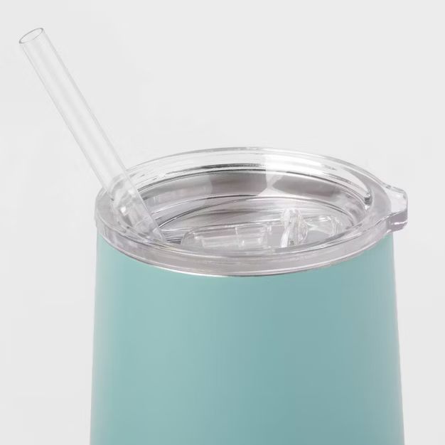 12oz Stainless Steel Vacuum Wine Tumbler with Straw - Threshold™ | Target