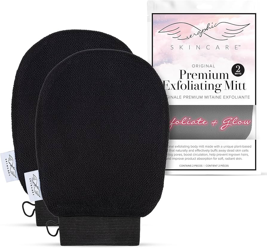 Seraphic Skincare Original Premium Exfoliating Mitt for Body (2pc) \u2013 100% Vegan Viscose Trad... | Amazon (US)