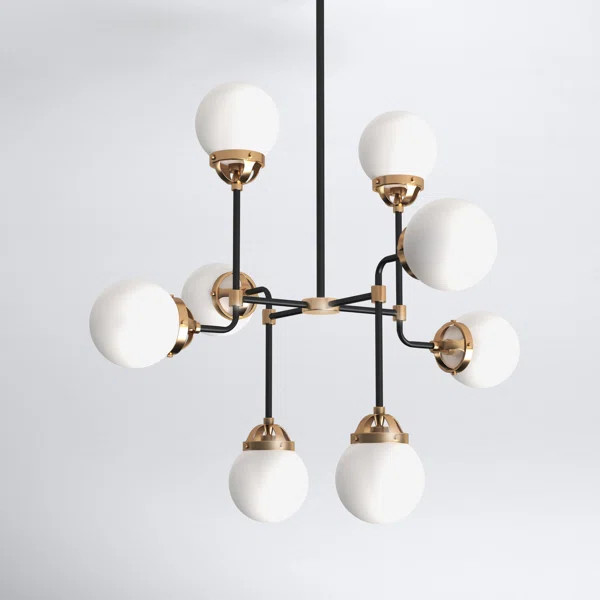 Newport 8 - Light Sputnik Modern Linear Chandelier | Wayfair North America