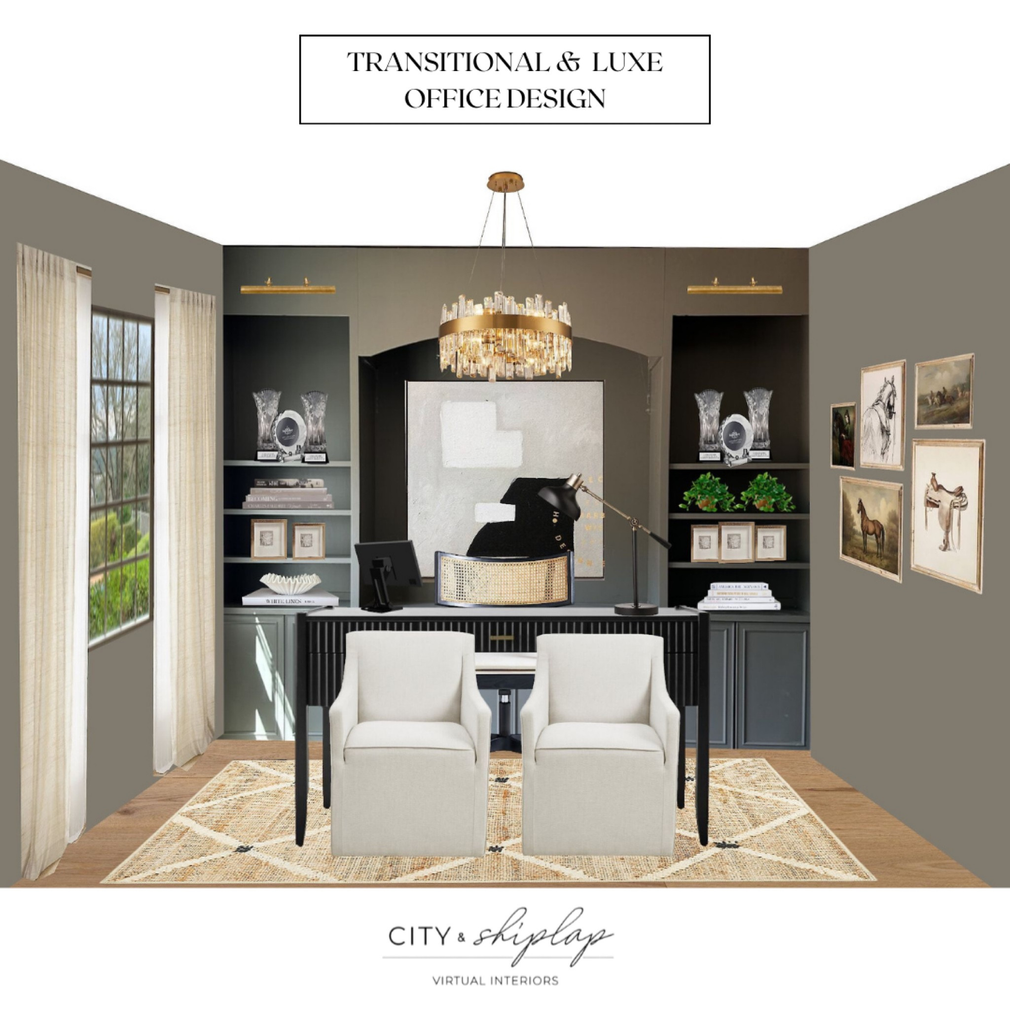 Transitional and luxe home office 

#LTKHome #LTKSaleAlert #LTKFindsUnder100