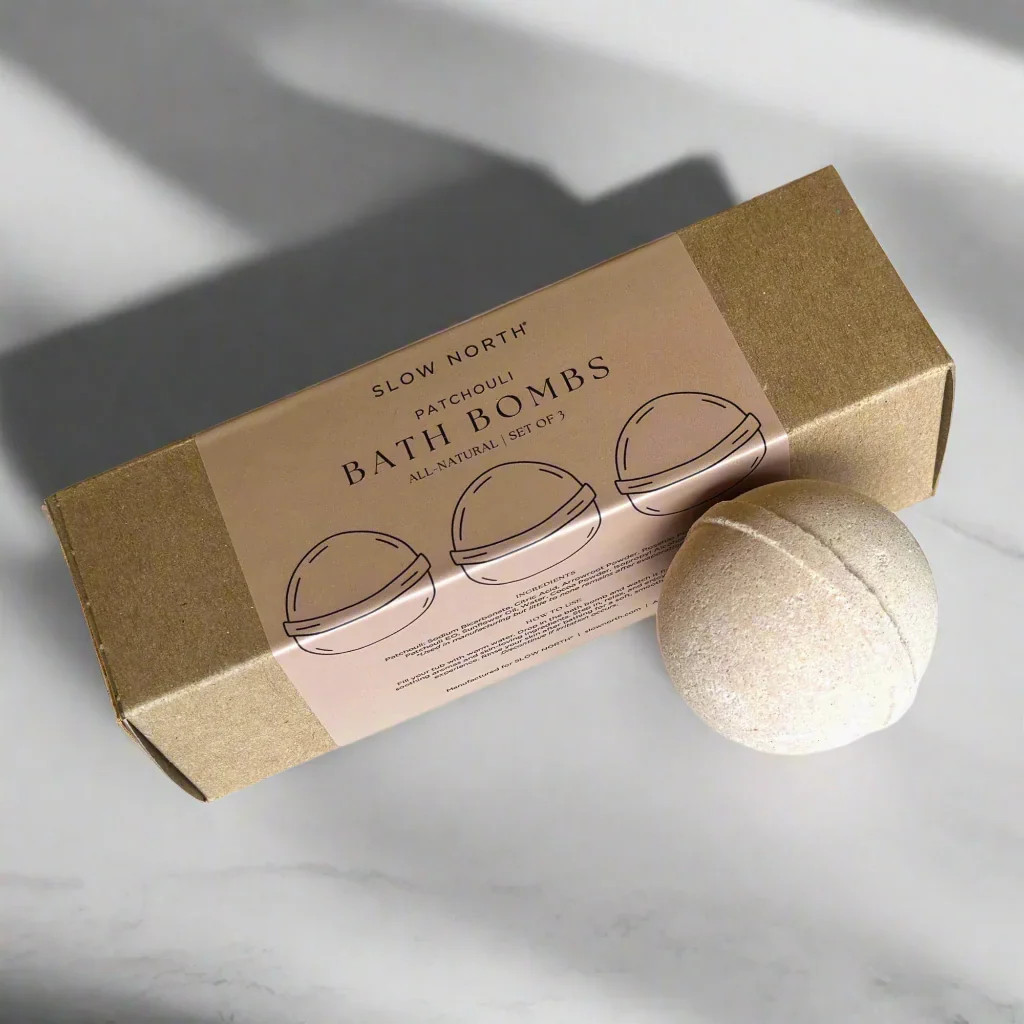 Natural Bath Bomb Set - Patchouli (Set of 3) | Slow North
