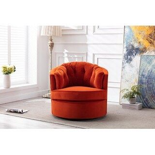 Modern Swivel Accent Chair Barrel Chair for Home Living Room, Modern Leisure Chair, Orange | Bed Bath & Beyond