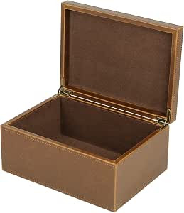 HofferRuffer Faux Leather Decorative Box, Large Wooden Structure Keepsake Box Accessory Organizer... | Amazon (US)