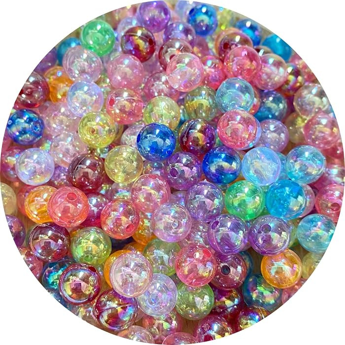1000pcs 6mm BAcrylic Round Bubble Beads AB Colorful Plastic Loose Spacer Beads for DIY Craft Maki... | Amazon (US)