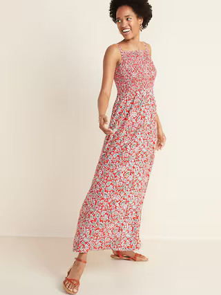 Floral Smocked Fit & Flare Maxi Sundress for Women | Old Navy (US)