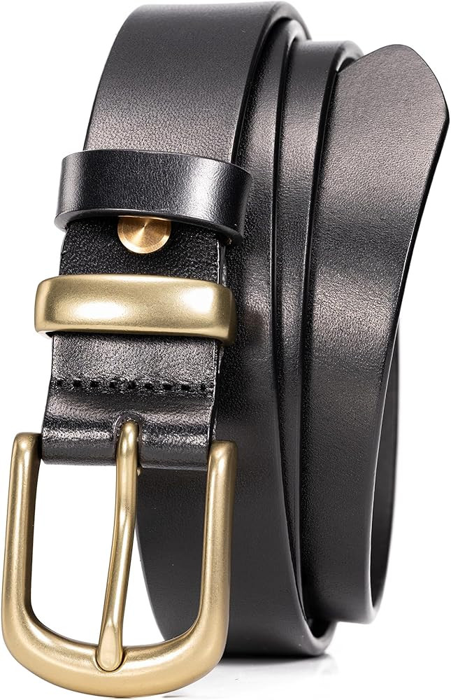 WOLFANT Womens Belts for Jeans,1.1" Fashion Ladies Belt with Gold Buckle,100% Italian Full Grain ... | Amazon (US)