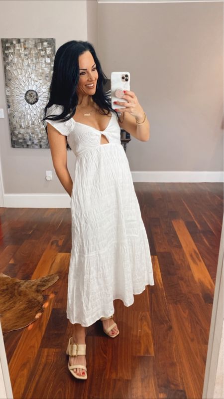 Women’s flutter shoulder dress with cut out on sale 

Easter
Vacation
White dress

#LTKsalealert #LTKfindsunder50 #LTKstyletip