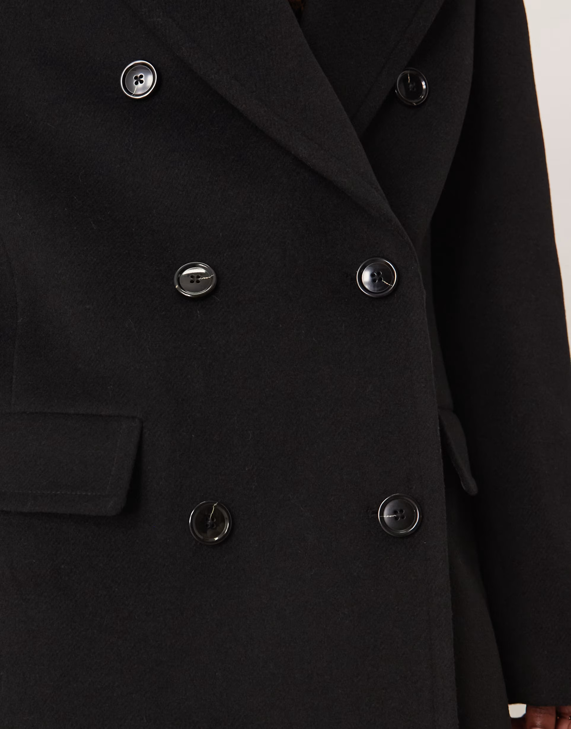 Mango wool mix double breasted tailored jacket in black | ASOS (Global)