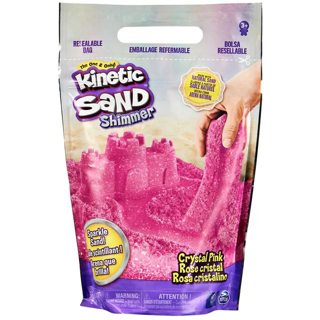 Kinetic Sand, Crystal Pink 2lb Bag of All-Natural Shimmering Play Sand | Walmart (US)