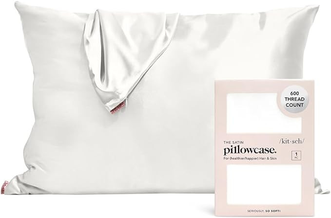 Kitsch Satin Pillowcase for Hair & Skin - Softer Than Silk Cooling Satin Pillow Case with Zipper ... | Amazon (US)
