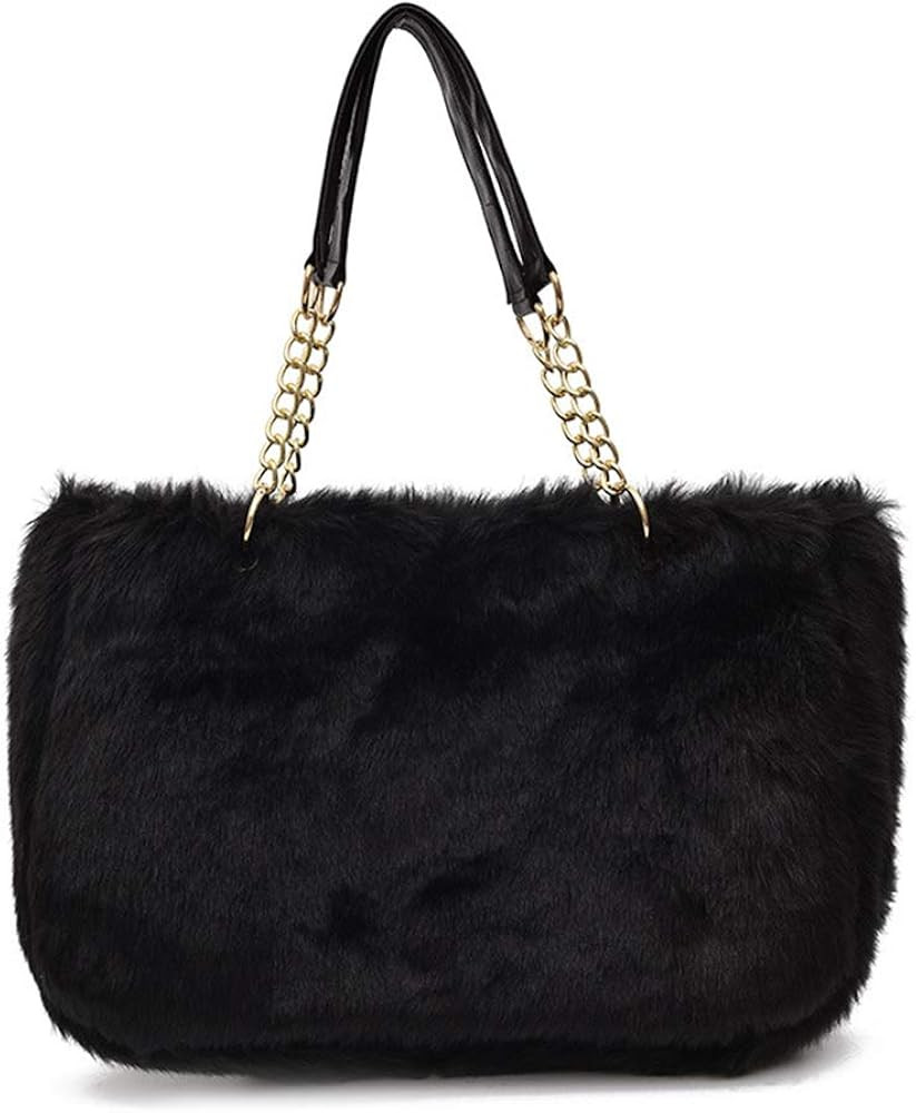 Large Faux Fur Tote Bag Winter Shoulder Bag Satchel Tote Handbag for Women | Amazon (CA)